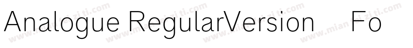 Analogue RegularVersion 1012Fonts字体转换